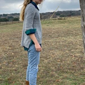 Grey wool blend long sweater